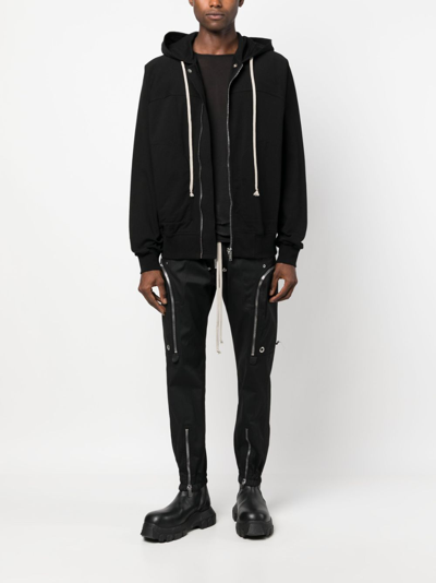 Shop Rick Owens Zip-pockets Organic-cotton Trousers In Black