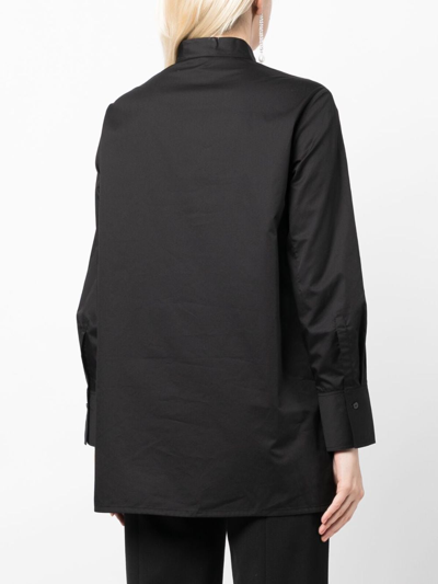 Shop Shiatzy Chen Lace-detailing Long-sleeve Shirt In Black