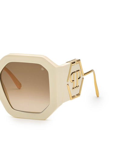 Shop Philipp Plein Diva Oversize-frame Sunglasses In Neutrals