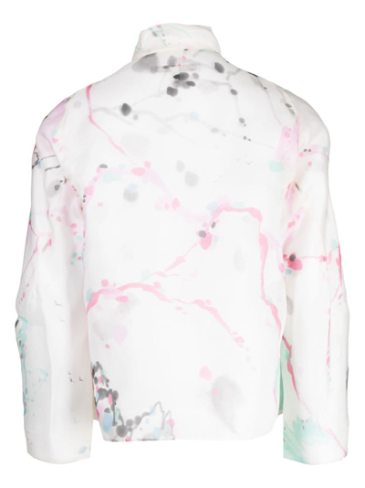 Shiatzy Chen Graphic-print Silk Jacket In White
