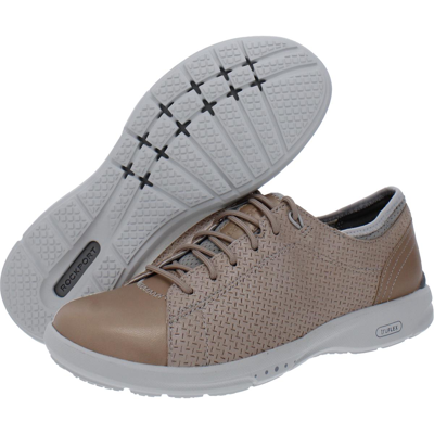 Shop Rockport Truflex Lace To Toe Womens Leather Round Toe Casual And Fashion Sneakers In Beige