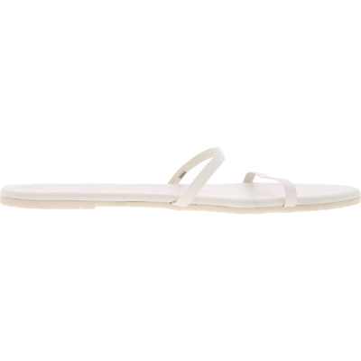 Shop Tkees Gemma Womens Faux Leather Slip On Flat Sandals In White