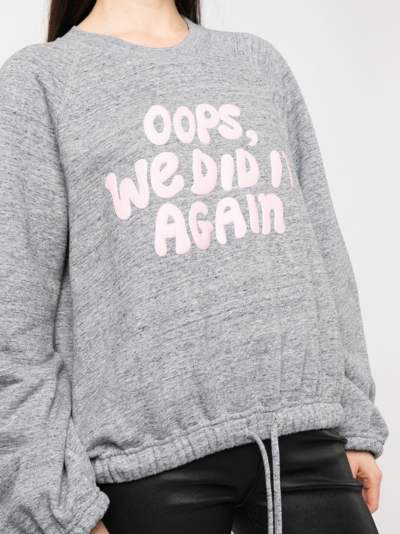 Shop Dsquared2 Slogan-print Long-sleeve Sweatshirt In Grey