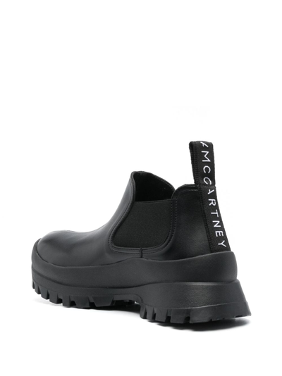 Shop Stella Mccartney Logo Pull-tab Chelsea Boots In Black