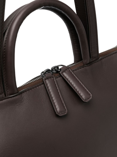 Shop Marsèll 4 In Orizzontale Leather Tote Bag In Brown