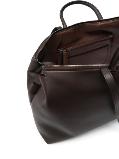 Shop Marsèll 4 In Orizzontale Leather Tote Bag In Brown