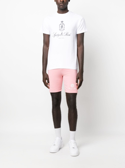 Shop Sporty And Rich Logo-print Cycling Shorts In Pink