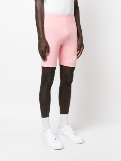 Shop Sporty And Rich Logo-print Cycling Shorts In Pink