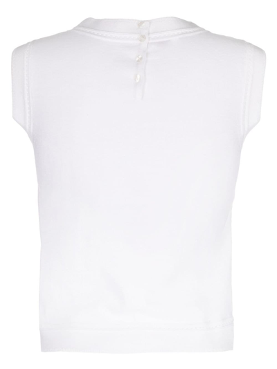 Shop Shiatzy Chen Lace-detailing Sleeveless Vest In White