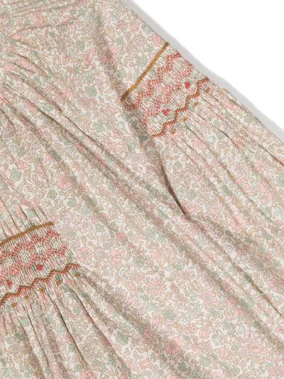 Shop Bonpoint Floral-print Cotton Blouse In Pink
