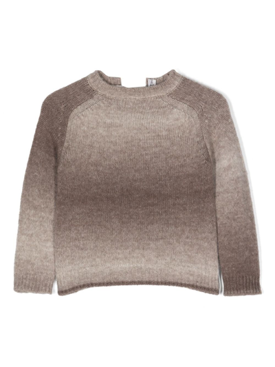 Shop Bonpoint Long-sleeve Knitted Sweatshirt In Neutrals