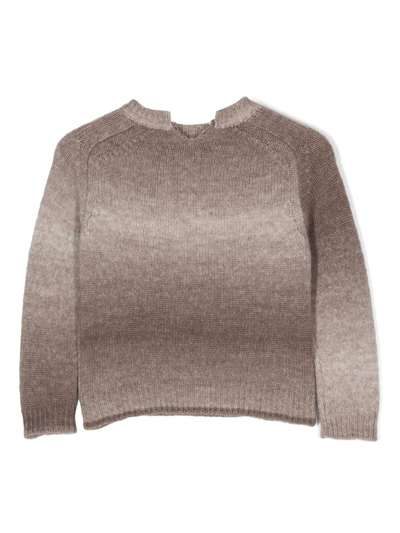 Shop Bonpoint Long-sleeve Knitted Sweatshirt In Neutrals