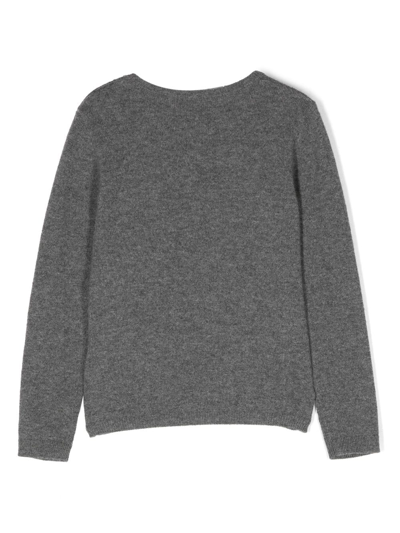 Shop Bonpoint Brunelle Logo-intarsia Cashmere Sweater In Grey