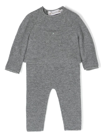 Shop Bonpoint Cashmere Babygrow Set In Grey