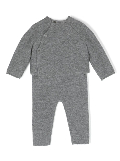 Shop Bonpoint Cashmere Babygrow Set In Grey
