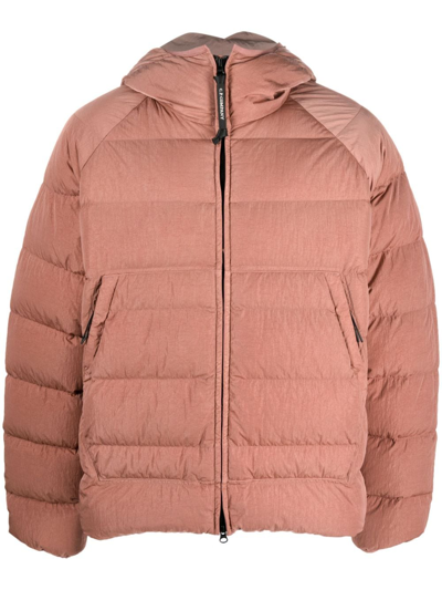 Shop C.p. Company Eco-chrome R Padded Hooded Jacket In Pink
