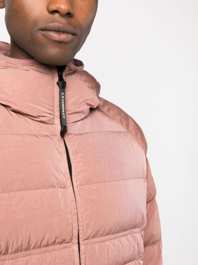 Shop C.p. Company Eco-chrome R Padded Hooded Jacket In Pink