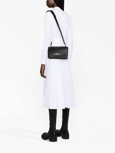 Shop Alexander Mcqueen Jewelled Leather Shoulder Bag In Black
