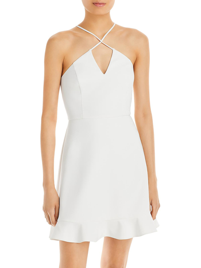 Shop Aidan Mattox Womens Halter Mini Cocktail And Party Dress In White