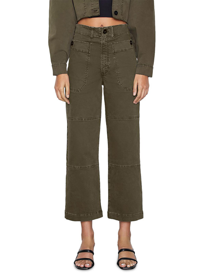 Shop Frame Womens Utility Oversized Pockets Wide Leg Pants In Grey