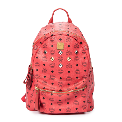 Mcm Large Front Studded Stark Backpack In Pink ModeSens