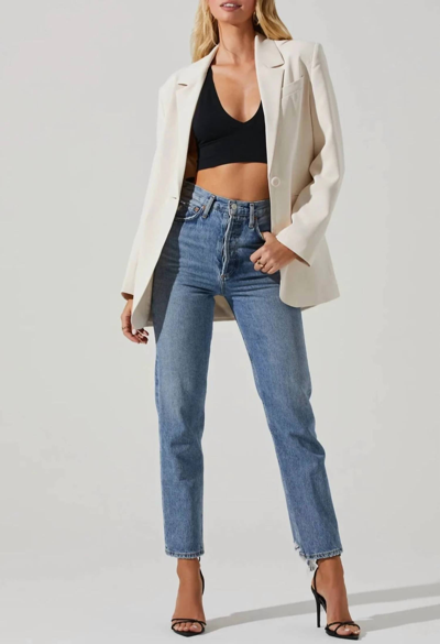 Shop Astr Oversized Laudine Blazer In Off White