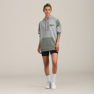 Shop Members Only Women's Drew Colorblock Oversized Hooded Sweatshirt In Grey