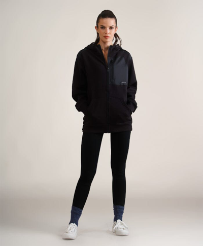 Members Only Women's Austin Zip-up Oversized Hoodie In Black