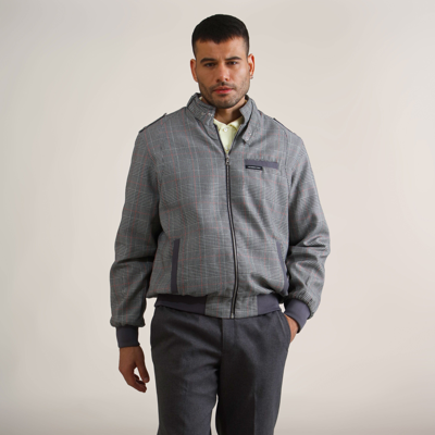 Shop Members Only Men's Anderson Glen Plaid Iconic Racer Jacket In Grey