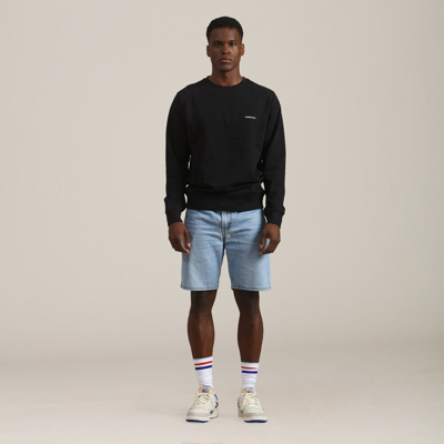 Shop Members Only Men's Preston Crew Neck Sweatshirt In Black