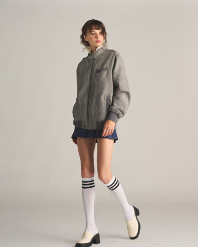 Members Only Women's Anderson Glen Plaid Oversized Jacket In Grey