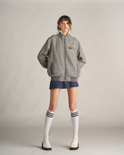 Members Only Women's Anderson Glen Plaid Oversized Jacket In Grey