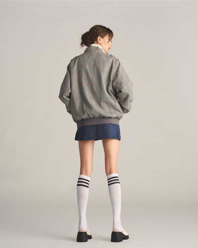 Members Only Women's Anderson Glen Plaid Oversized Jacket In Grey