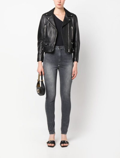 Philipp Plein Jeggings Mit Hohem Bund In Grey