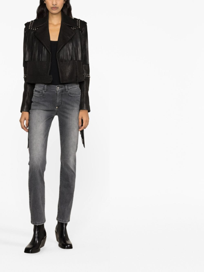 Philipp Plein Halbhohe Skinny-jeans In Grey