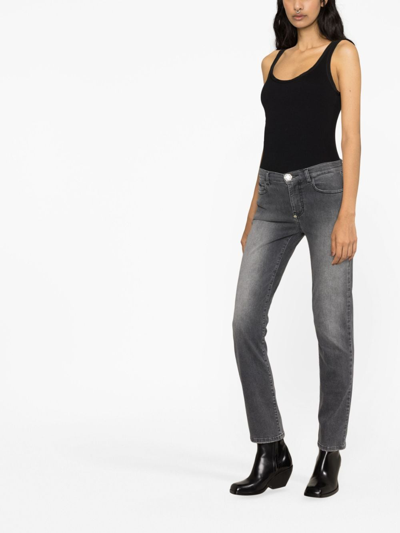 Philipp Plein Halbhohe Skinny-jeans In Grey