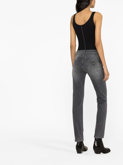 Philipp Plein Halbhohe Skinny-jeans In Grey