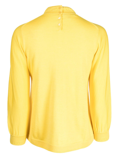 Shiatzy Chen Renascent Collection Pullover Mit Blumen In Yellow