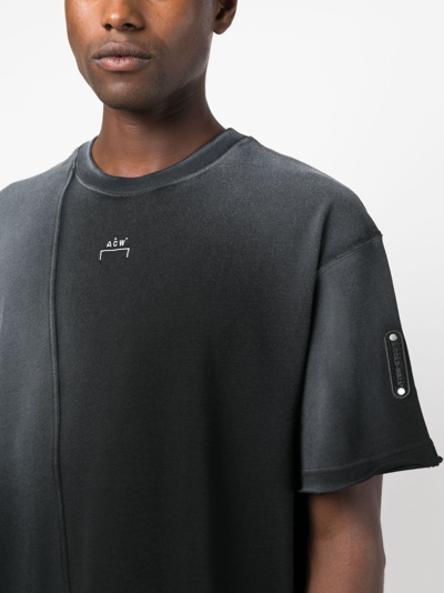 Shop A-cold-wall* Ripped-detail Faded Cotton T-shirt In Schwarz