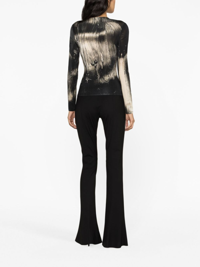 Shop Louisa Ballou Abstract-print Long-sleeve T-shirt In Schwarz
