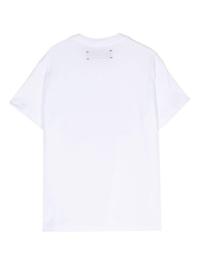 Amiri Logo Rubberised-print Cotton T-shirt 4-12 Years In Weiss