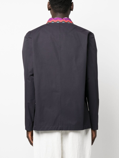 Shop Missoni Patch-pockets Button-up Shirt Jacket In Schwarz