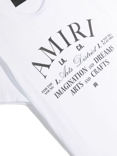 Amiri Logo Rubberised-print Cotton T-shirt 4-12 Years In Weiss