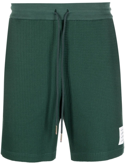 Shop Thom Browne Mid-thigh Cotton Shorts In Green