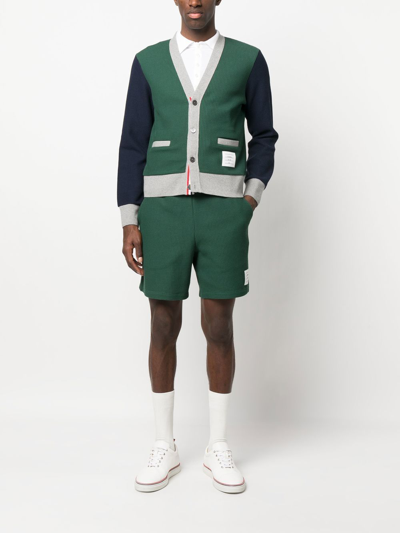 Shop Thom Browne Mid-thigh Cotton Shorts In Green