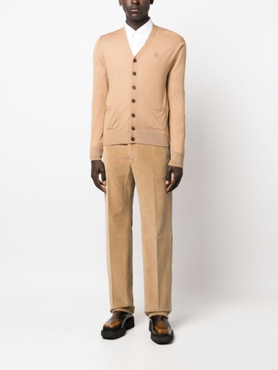 Shop Dsquared2 Long-sleeve Virgin Wool Cardigan In Neutrals