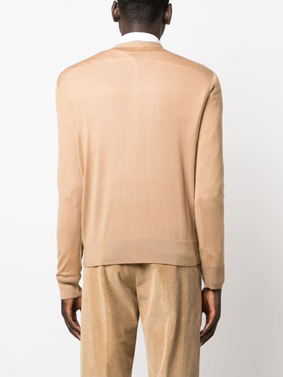 Shop Dsquared2 Long-sleeve Virgin Wool Cardigan In Neutrals