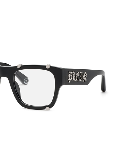 Shop Philipp Plein Icon Hexagon Square-frame Glasses In Schwarz