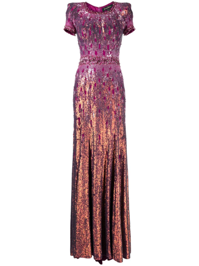 Shop Jenny Packham Greta Sequin Gown In Pink