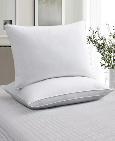 Unikome 100% Cotton Medium Soft Down And Feather Gusseted 2-pack Pillows, Standard In White